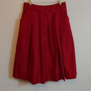 Pleated Burgundy Skirt